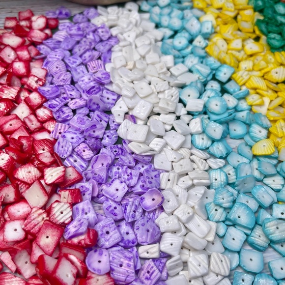 NEW Rainbow Multi Colors Puka Shell Beads Jewelry Making Lot DIY Nautical Beach - Picture 12 of 16